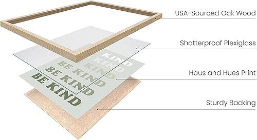 Miniatura 2 de HAUS AND HUES Decoración de pared con citas positivas  Póster con citas Be Kind, arte de pared con citas de bondad, decoración de pared con frase