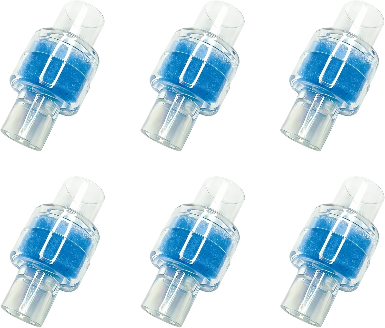 6 Pack Universal Heat Moisture Exchanger/Exchange Filter Replacement for Z1, Z2 HME Humidification Solution Unit, Fit for 22mm Diameter Tubing, Each with Individual Package