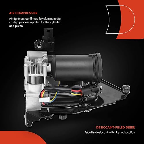 Miniatura 5 de A-Premium Compresor de suspensión neumática compatible con Ford Expedition y Lincoln Navigator 2004-2006, con soporte, con secadora, repuesto #