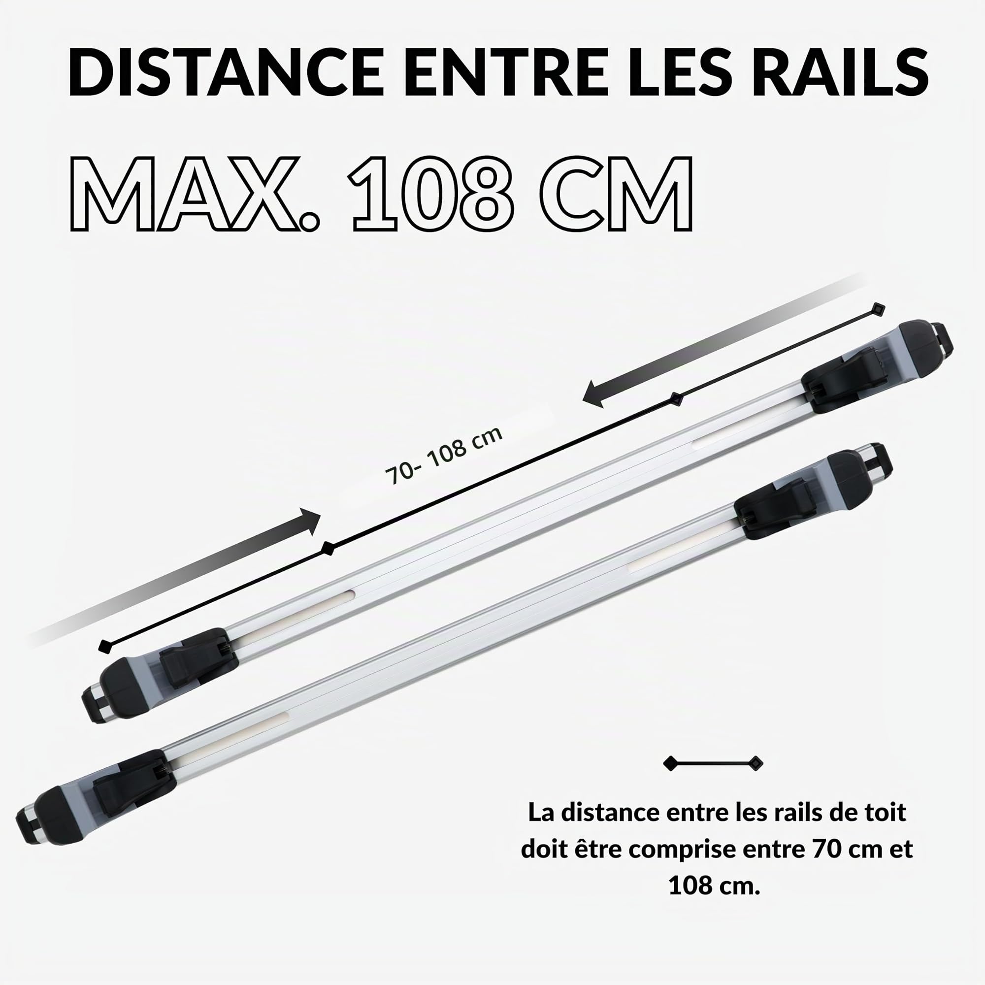 OWEN 5.0 Barres de Toit Transversales | 120 cm | Aluminium Argent | 90 kg | pour Rails Ouverts | Aérodynamique & Sécurisé | Installation Facile | Porte-Bagage Universel