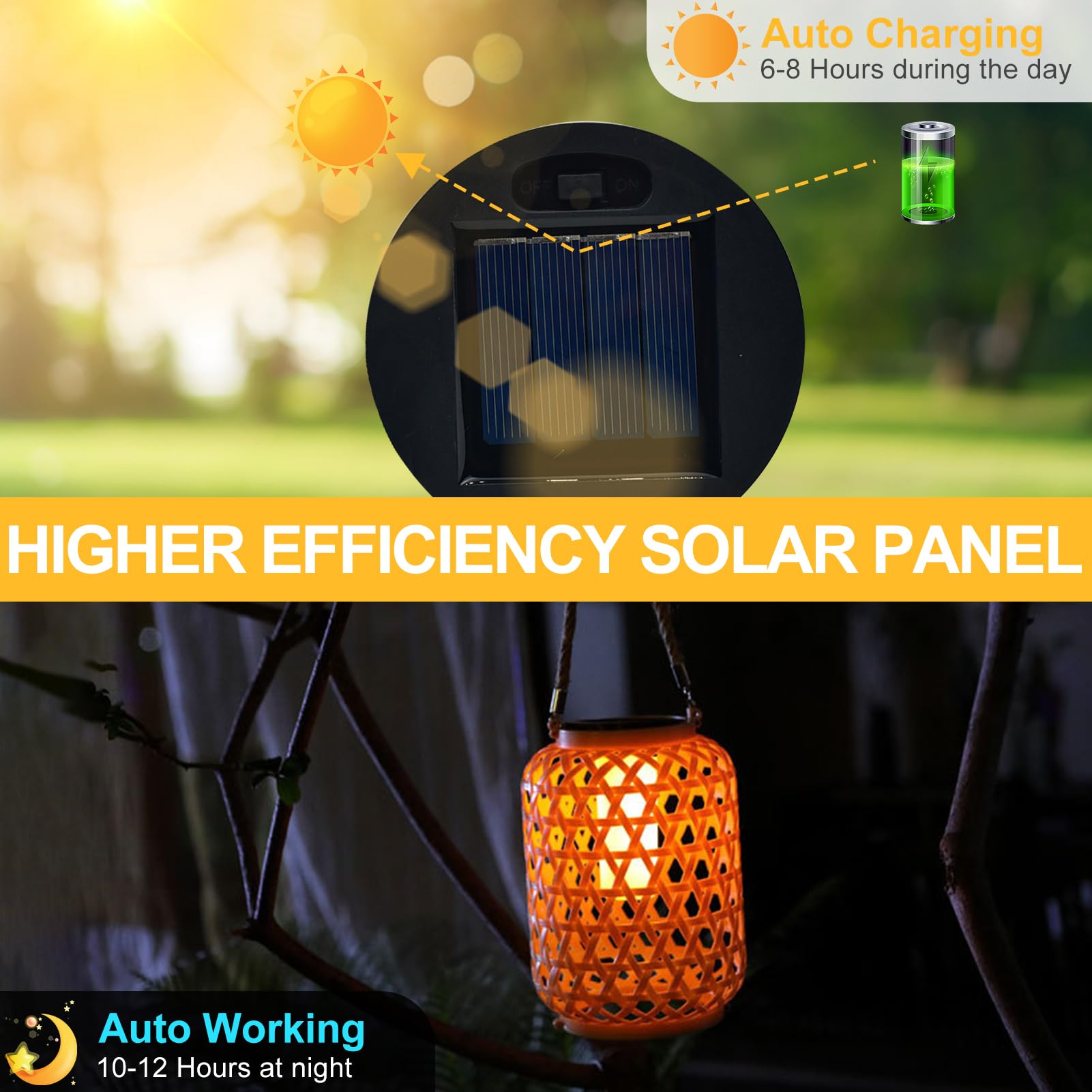 2 Stück Solarleuchten Ersatz-Tops 8.5cm - Ersatzteile Für Garten Solarleuchten Mit Flammeneffekt