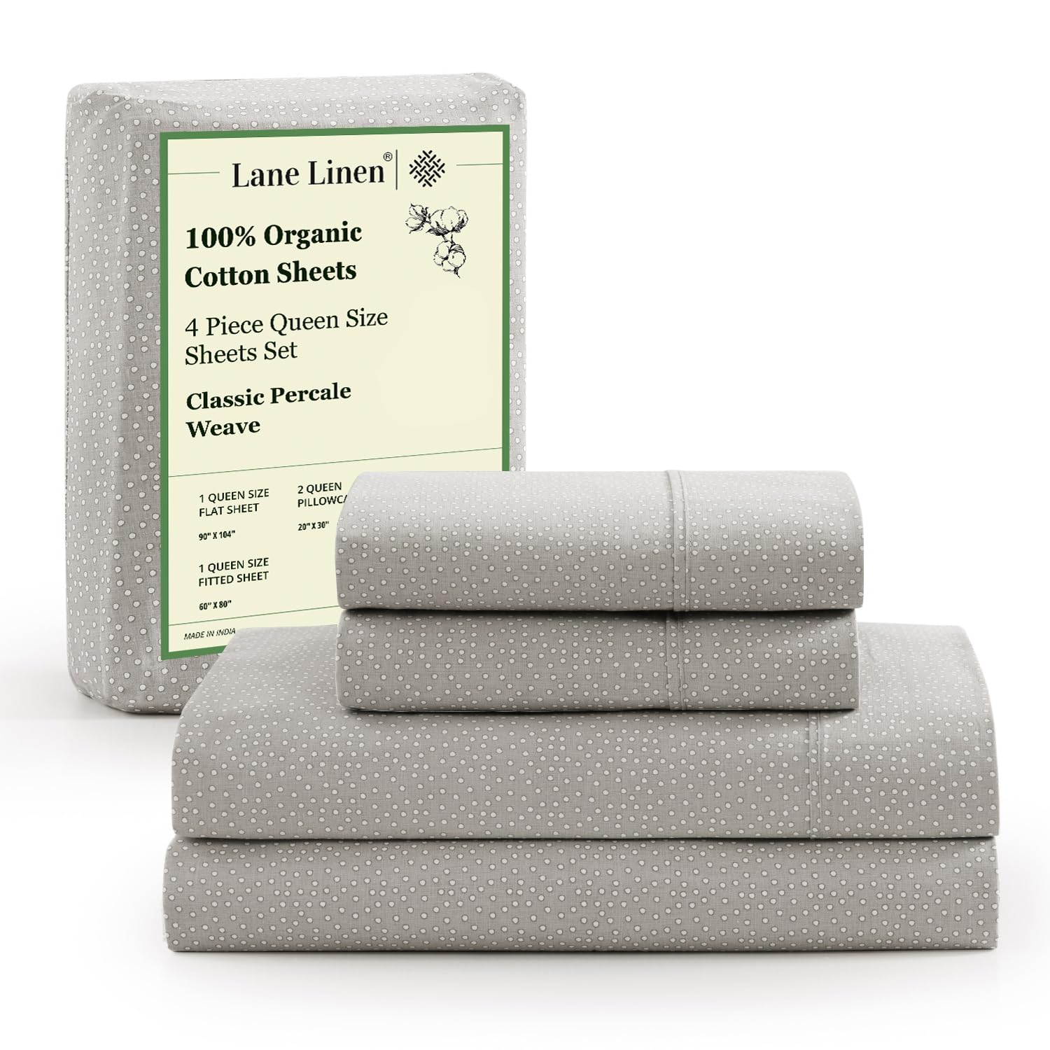 Amazon.com: LANE LINEN 100% Organic Cotton Queen Sheets, Fade