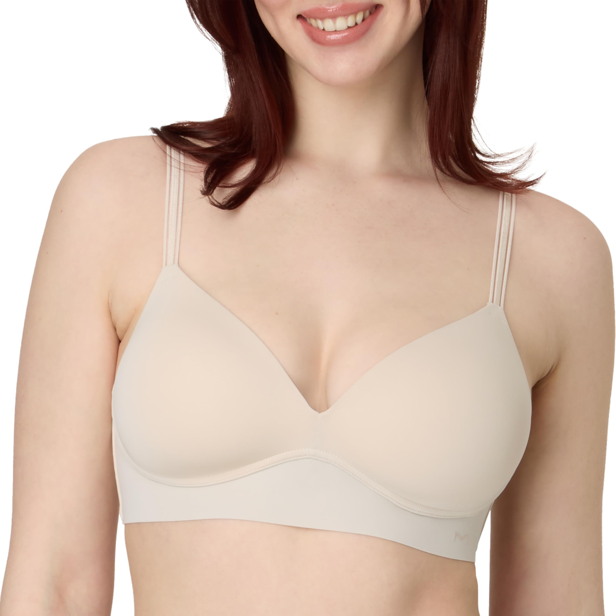 Maidenform Damski biustonosz bez fiszbin, z fiszbinami i ramiączkami, Beżowy biszkopt, M