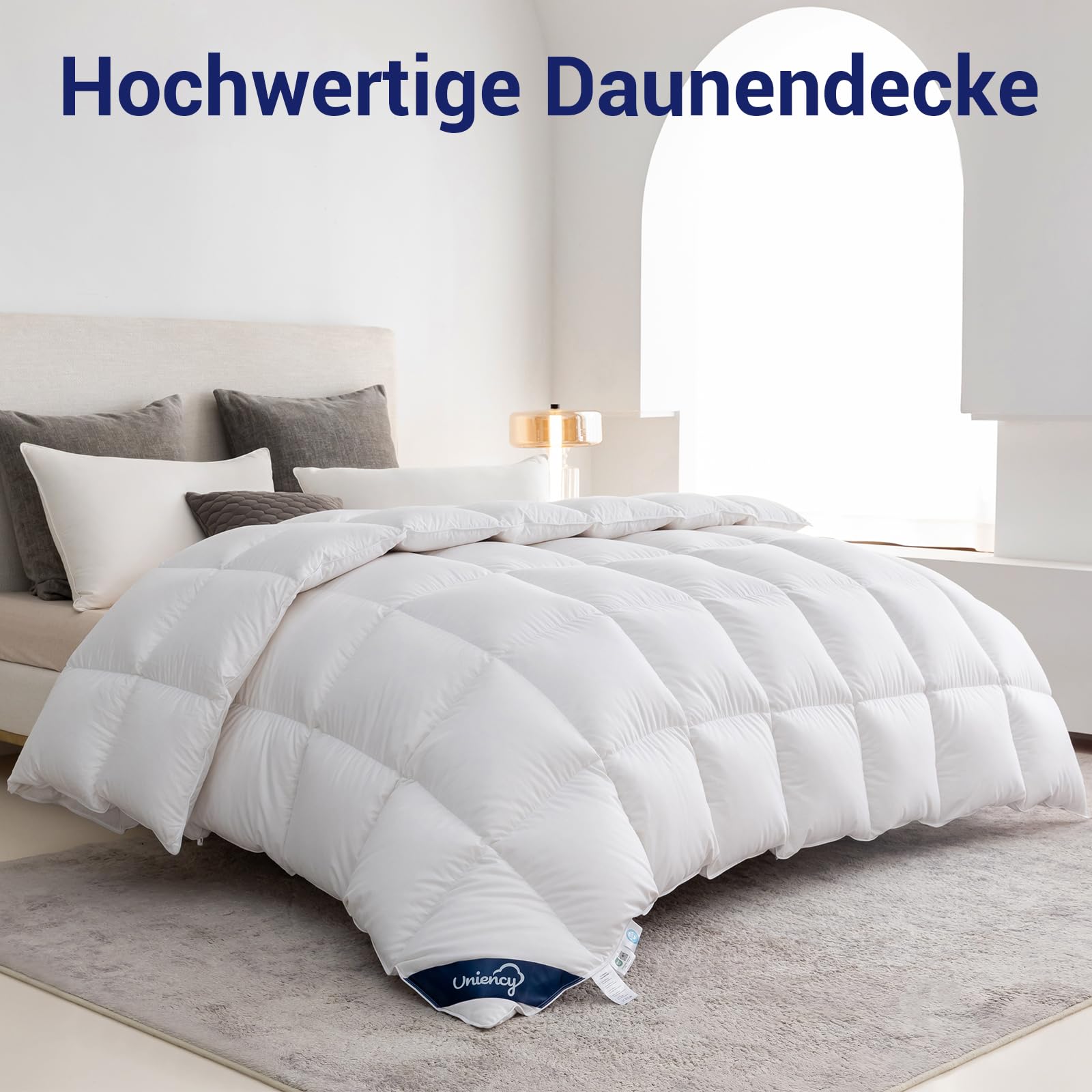 Daunendecke 155x220 Ganzjahres Warm 100% Baumwollbezug,1400 gr. | Bettdecke 155x220 Daunen,4 Jahreszeiten Daunenbettdecke,Ganzjahresdecke,Bettdecken,Federbettdecke,Steppdecke,Ökotex und RDS