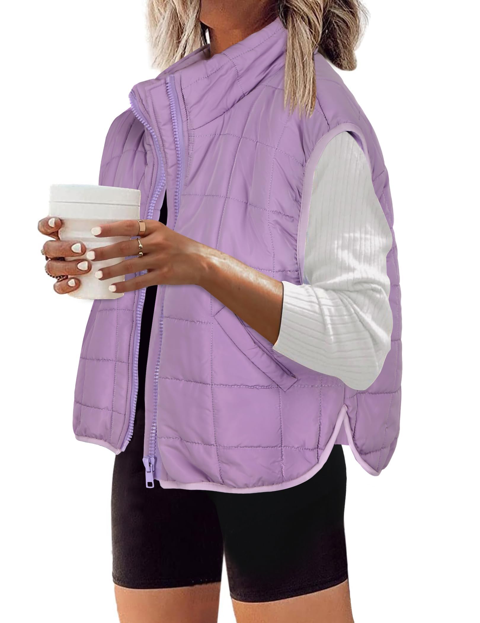 Zeagoo Womens Puffer Vest Ladies Sleeveless Zip Up Outerwear