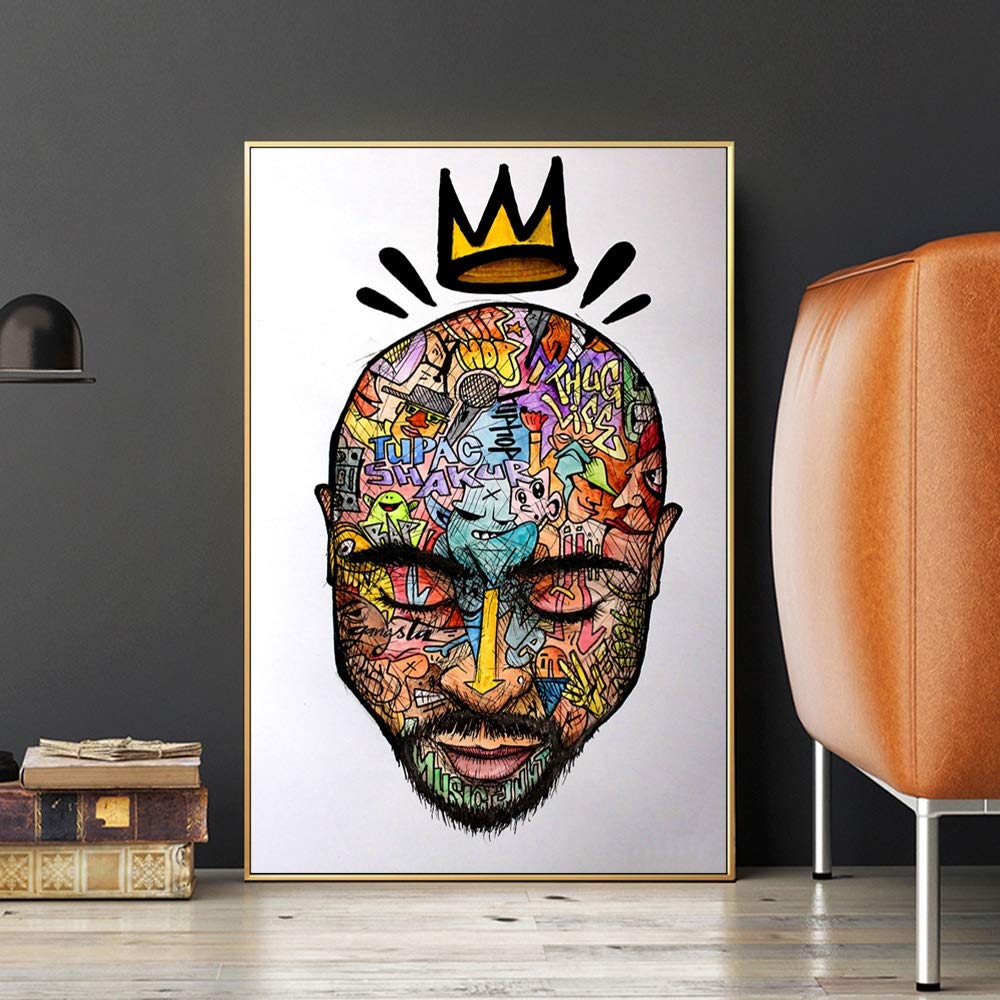 Canvas Painting Graffiti Art Tupac Hip Hop Music Canvas Painting