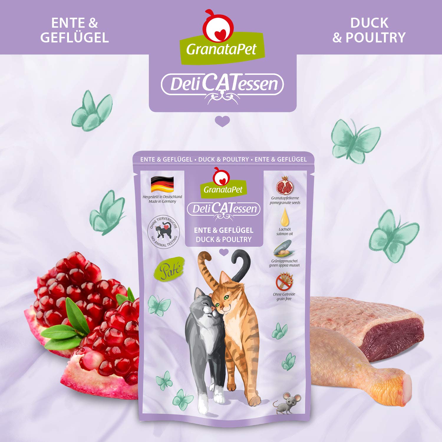GranataPet Delicatessen Multipack 1, Nassfutter für Katzen im Probierpaket, Alleinfuttermittel ohne Getreide, Katzenfutter mit hohem Fleischanteil & hochwertigen Ölen, 6 x 85 g (Packung mit 6)