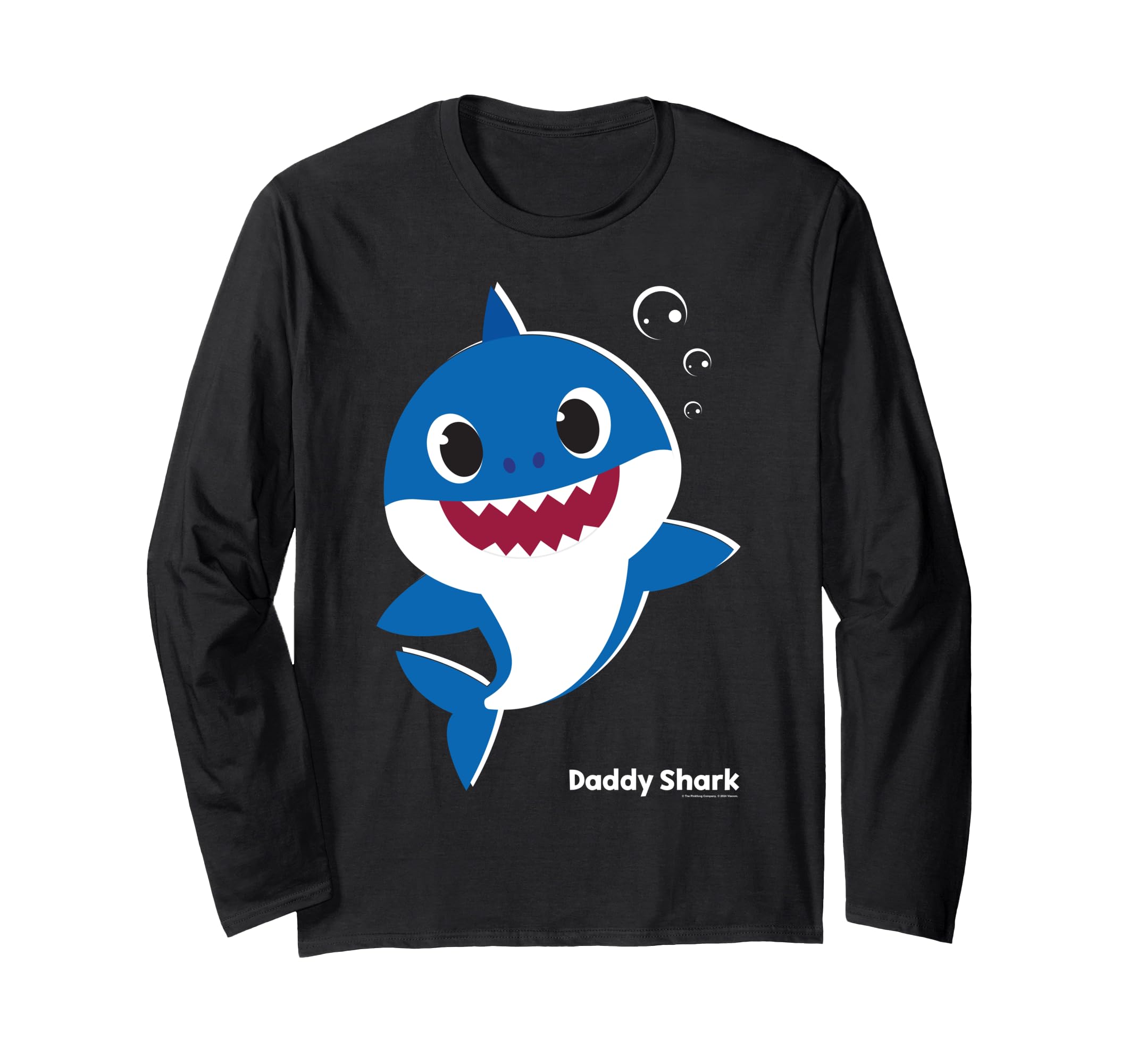 Baby Shark Daddy Shark Bubbles Happy Long Sleeve T-Shirt