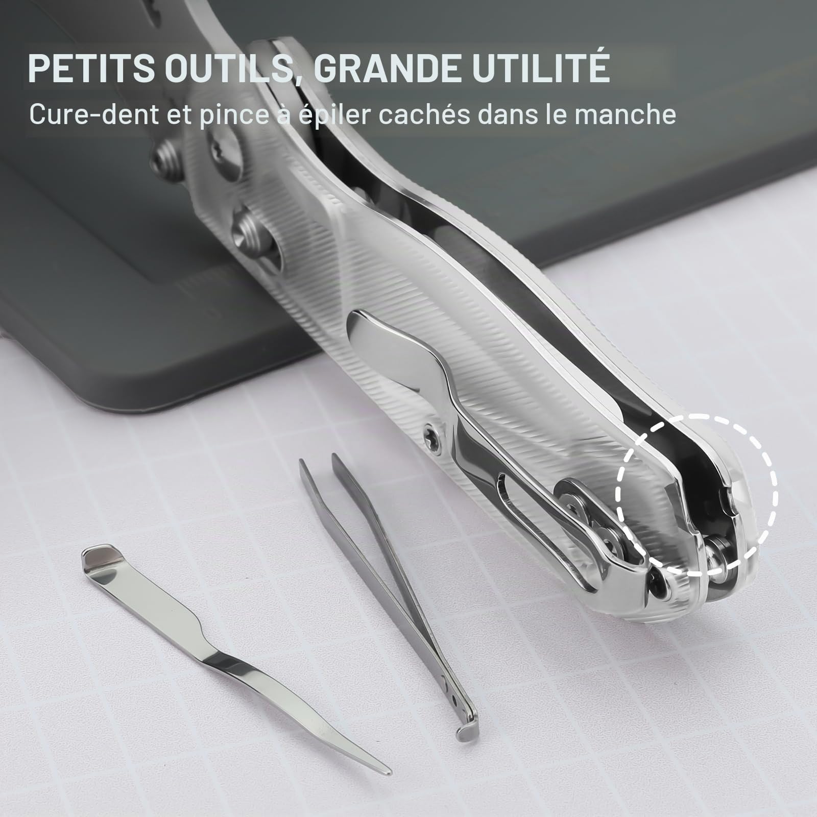 Kizer Drop Bear (Version à Double Vis) Couteau Utilitaire Pliable, Cutter à Verrouillage à Embrayage Couteau de Poche EDC avec 10 Lames de Rasoir, Couteaux de Poche avec Clip de Poche V3619JA5