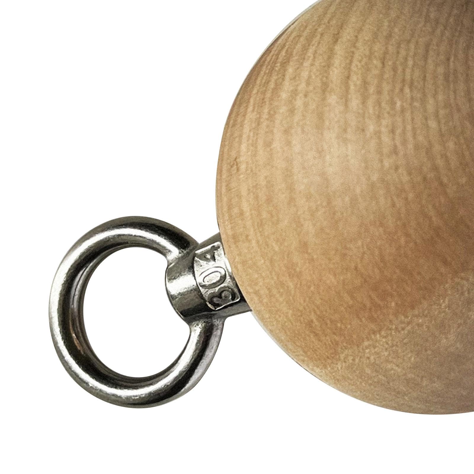 RNXRZANK Wooden Grip Ball for Pull Up Training with Strap for Home Gym, Dia 8cm 1 Piece