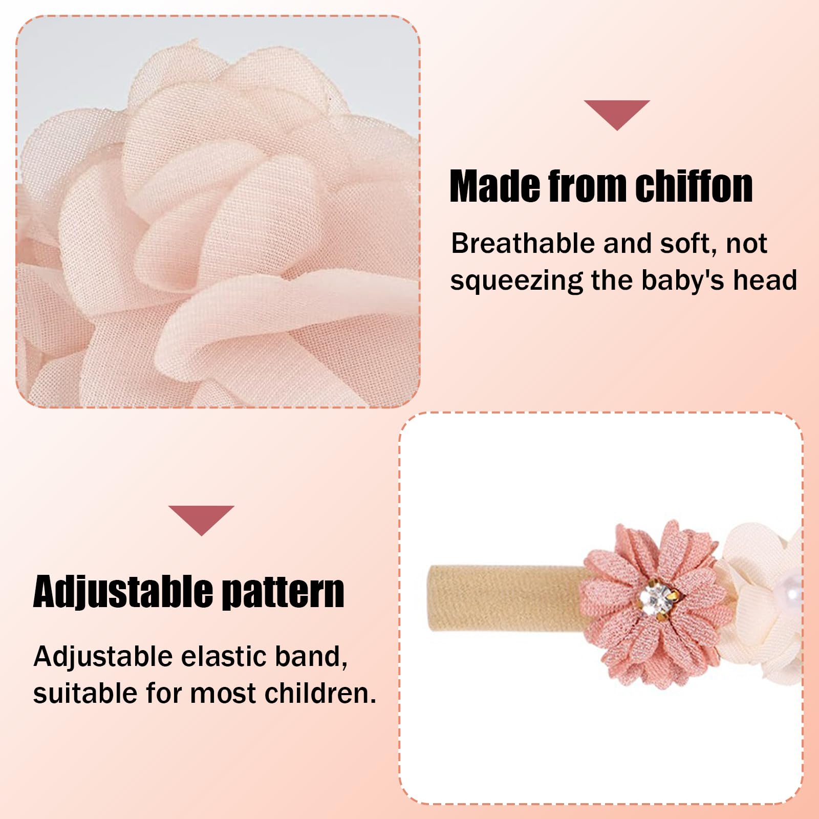 2 Pezzi Fascia Elastica, Accessori Neonata, Fascette Per Capelli Per Fiocchi Per Floreale, Regalo Per Bambini Per Foto