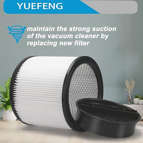 Miniatura 3 de YUEFENG Filtro compatible con Shop-Vac 90350 90304 90333 Reemplazo se adapta a la mayoría de aspiradoras húmedassecas de 5 galones y más (2+2+4)