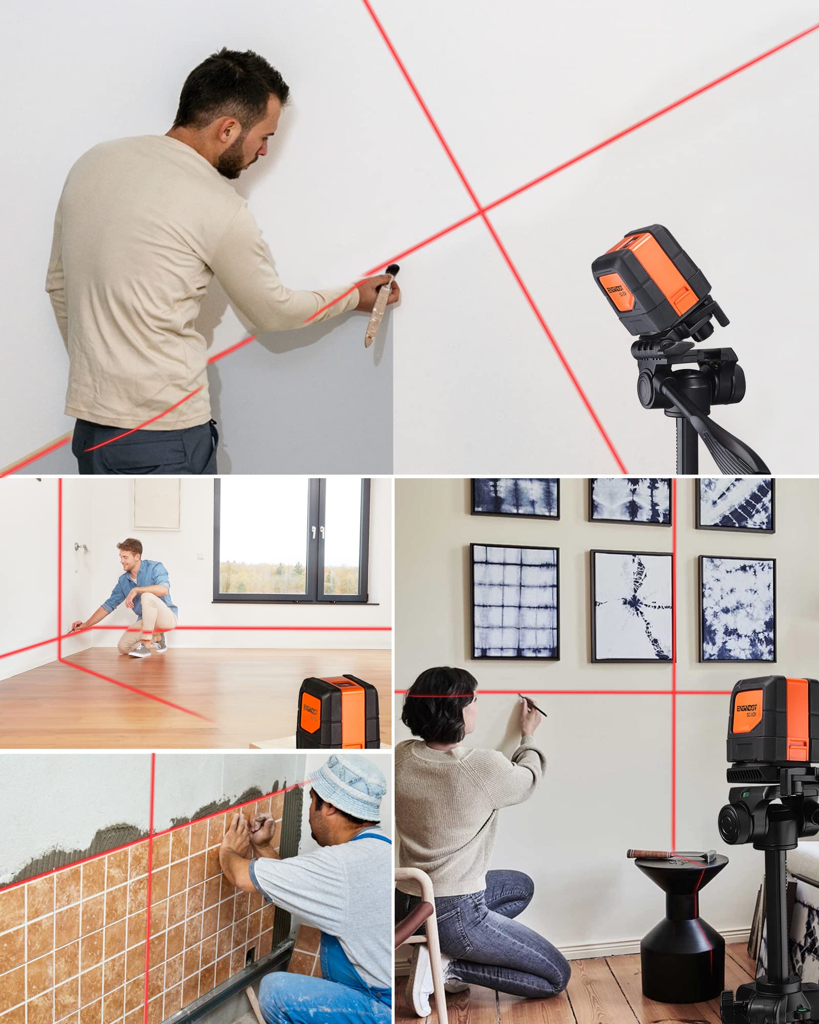Ligne laser 360 degrés Araignée auto-nivelante avec ligne laser rouge