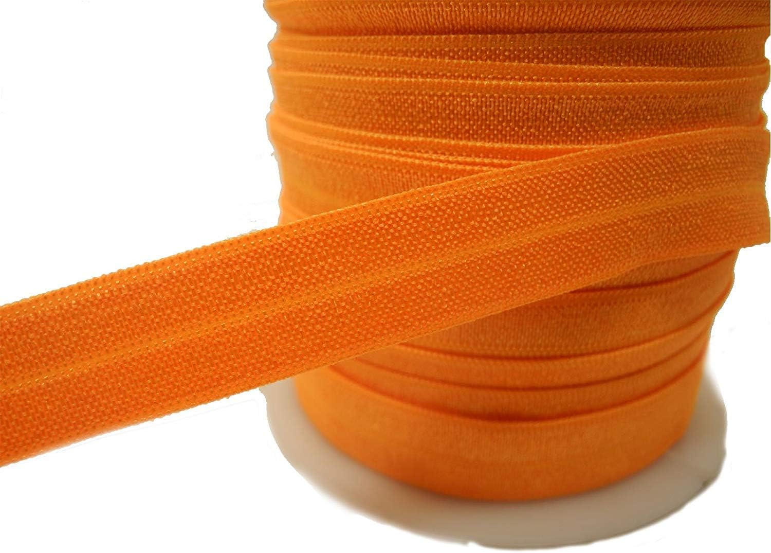 JESEP 40 Yards 5/8'' 1.5CM Fold Over Elastic (FOE)-Environmental Band #04 (Orange)