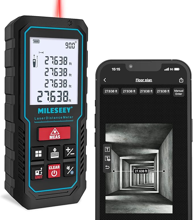 70M Laser Measure Device with Phone App,MiLESEEY Laser Meter with