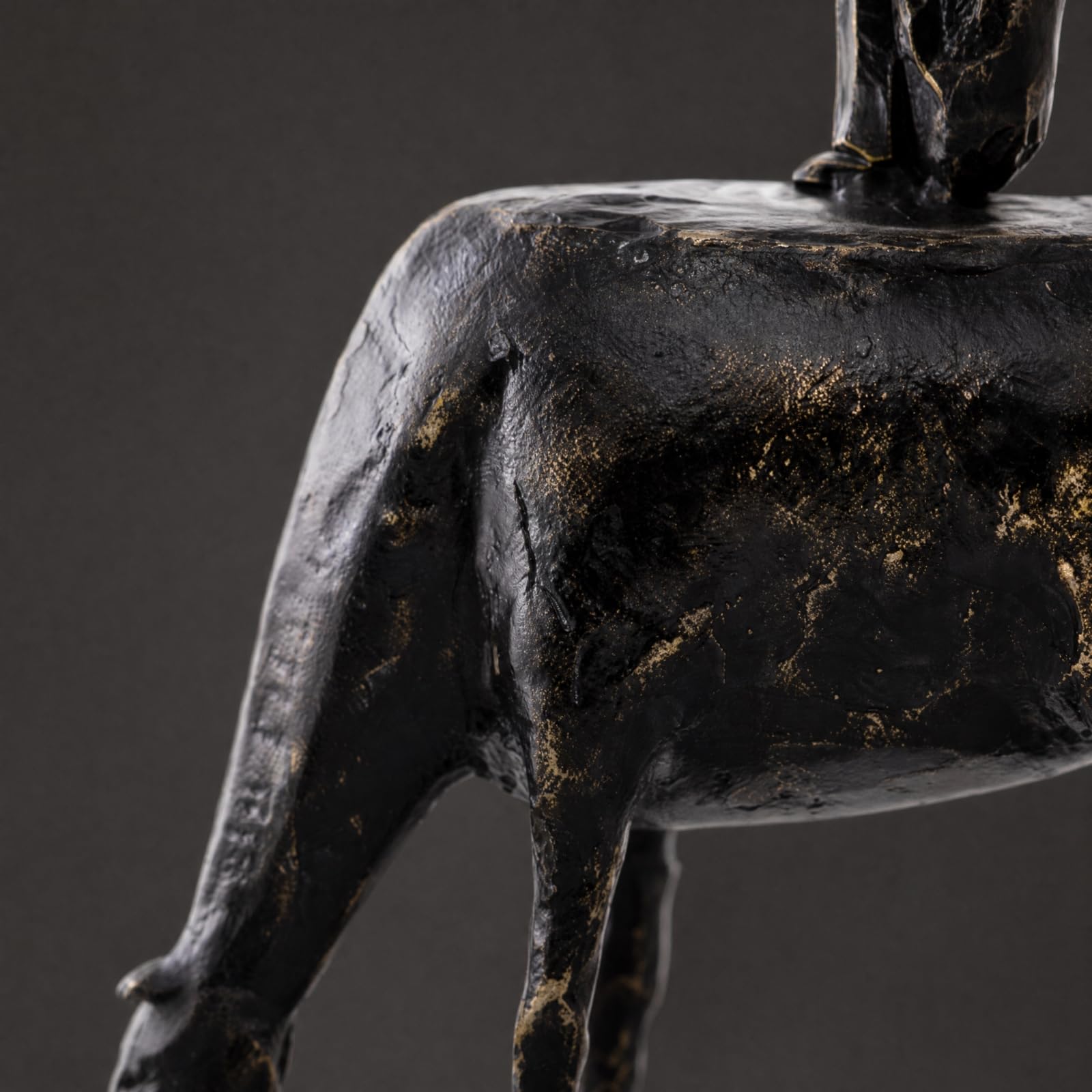 KESOTO Escultura Conceptual Figura Humana y Animal Laqueada Escultura corativa Mesa Morno Figura corativa con Acabado Laqueado para Mueble con, Negro 260 75 280