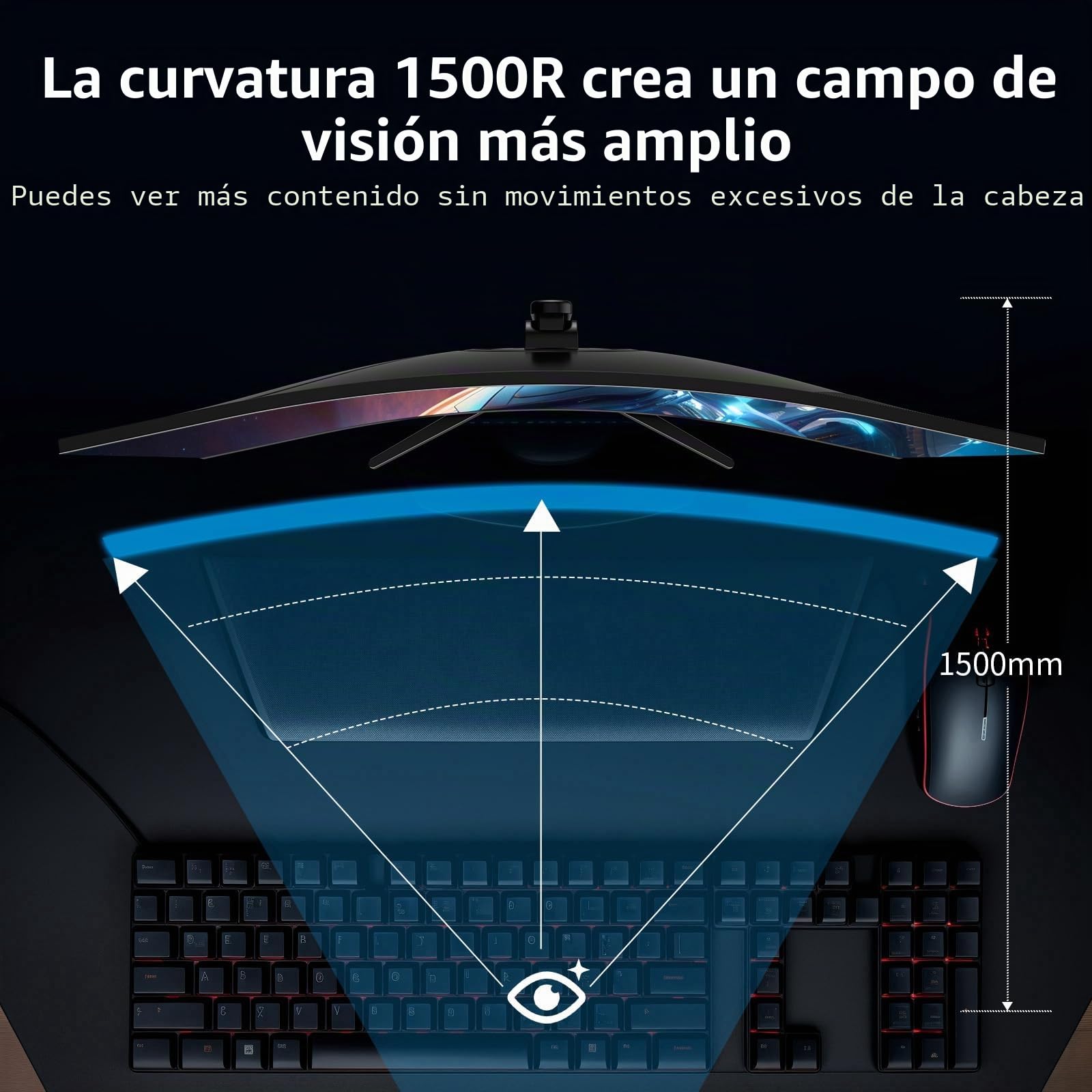 Minifire - Pantalla para PC para juegos curvados de 34 pulgadas, 2 K UWQHD(3440 x 1440), 1 ms MPRT, 165 Hz(DP), 100 Hz(HDMI), AMD FreeSync, monitor Gaming 1500R, VA Panel, 2 x HDMI 2.0/2 x DP 1.4