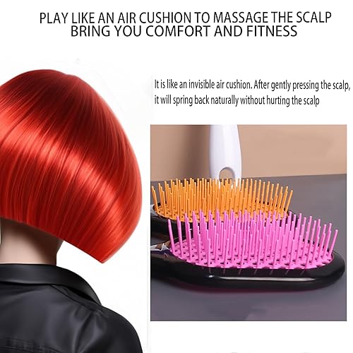Miniatura 4 de Cepillo desenredante para el cuero cabelludo, ahuecar, cerdas flexibles, cepillo de haibrush sin torcer, cepillo de paleta de masaje antiestático,