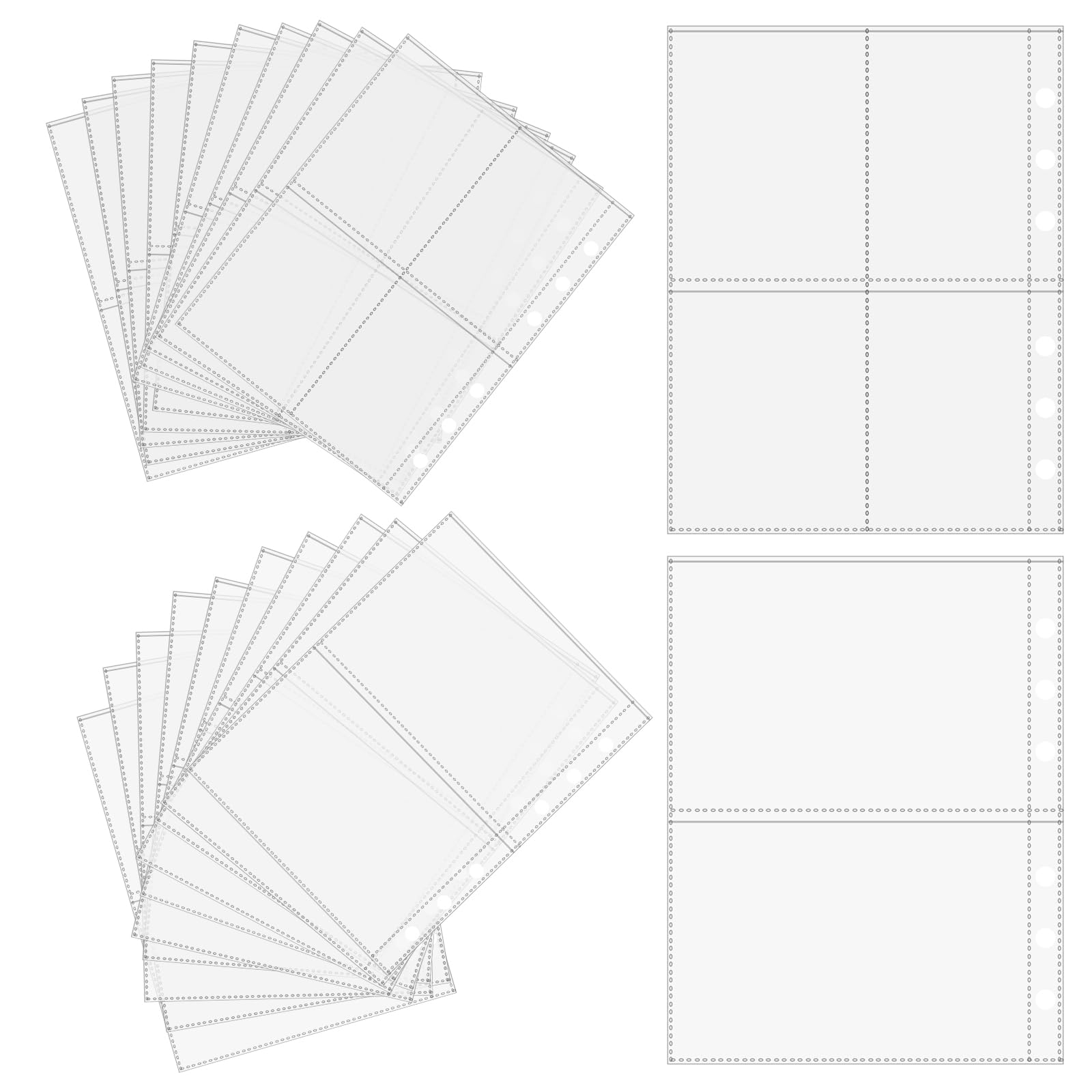 20 sztuk segregatorów na karty fotograficzne, A5, kieszenie 6 otworów, wodoszczelne segregatory na luźne arkusze, 2 szt., 4p, wodoszczelne, przezroczyste segregatory z PCW, do dokumentów,