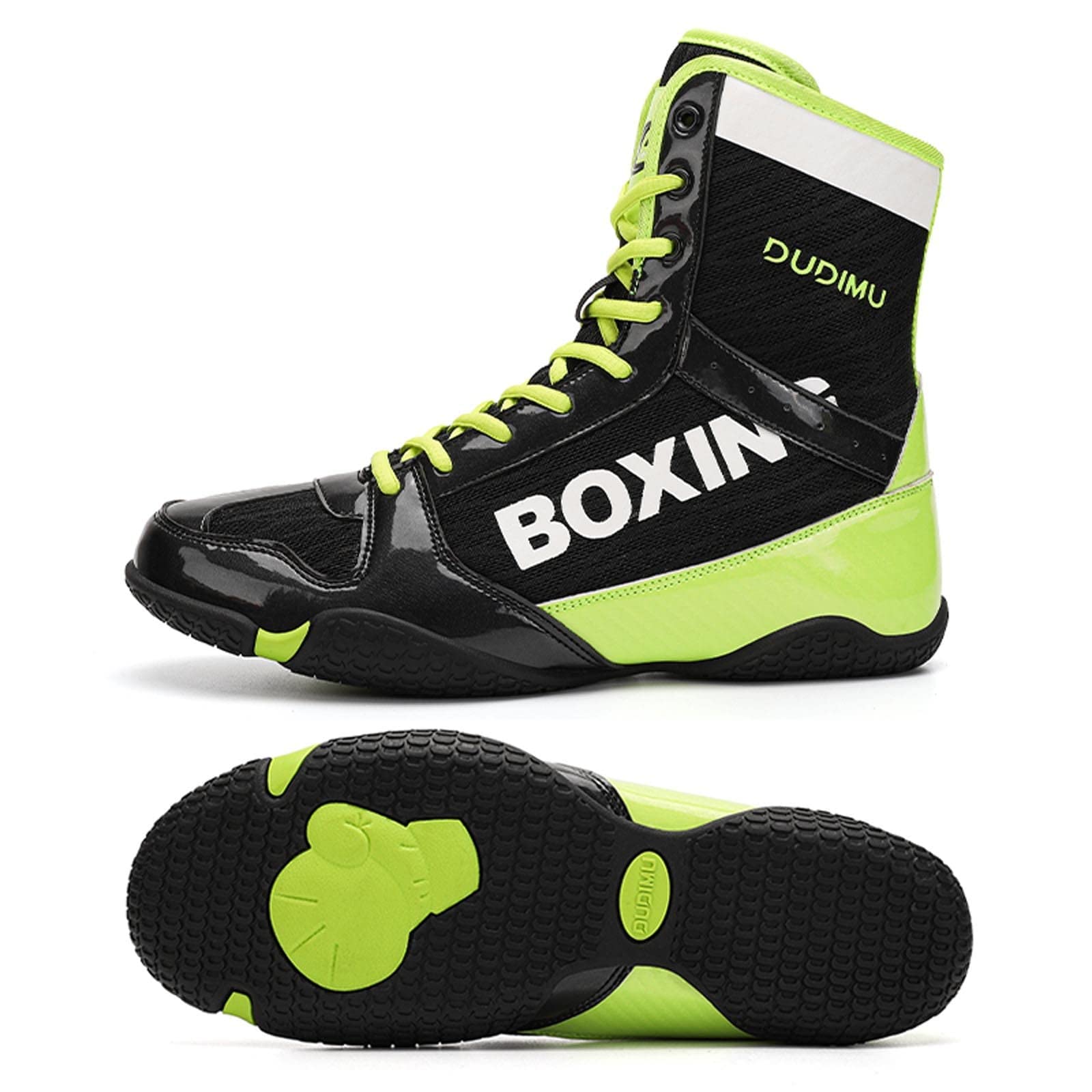Zapatillas De Entrenamiento De Lucha para Hombres Y Mujeres - Zapatos Profesionales Antideslizantes Adecuados para Lucha Y Levantamiento De Pesas Unisex,Verde,40 EU