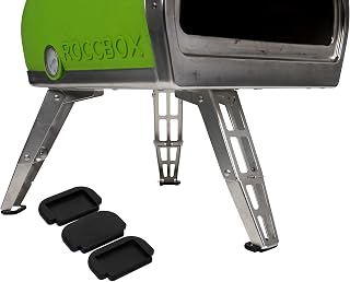 Black set of rubber, feet protectors for Gozney Roccbox outdoor pizza oven