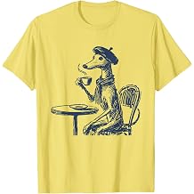 Italian Greyhound Whippet Iggy Paris Cafe Beret Coffee Dog T-Shirt