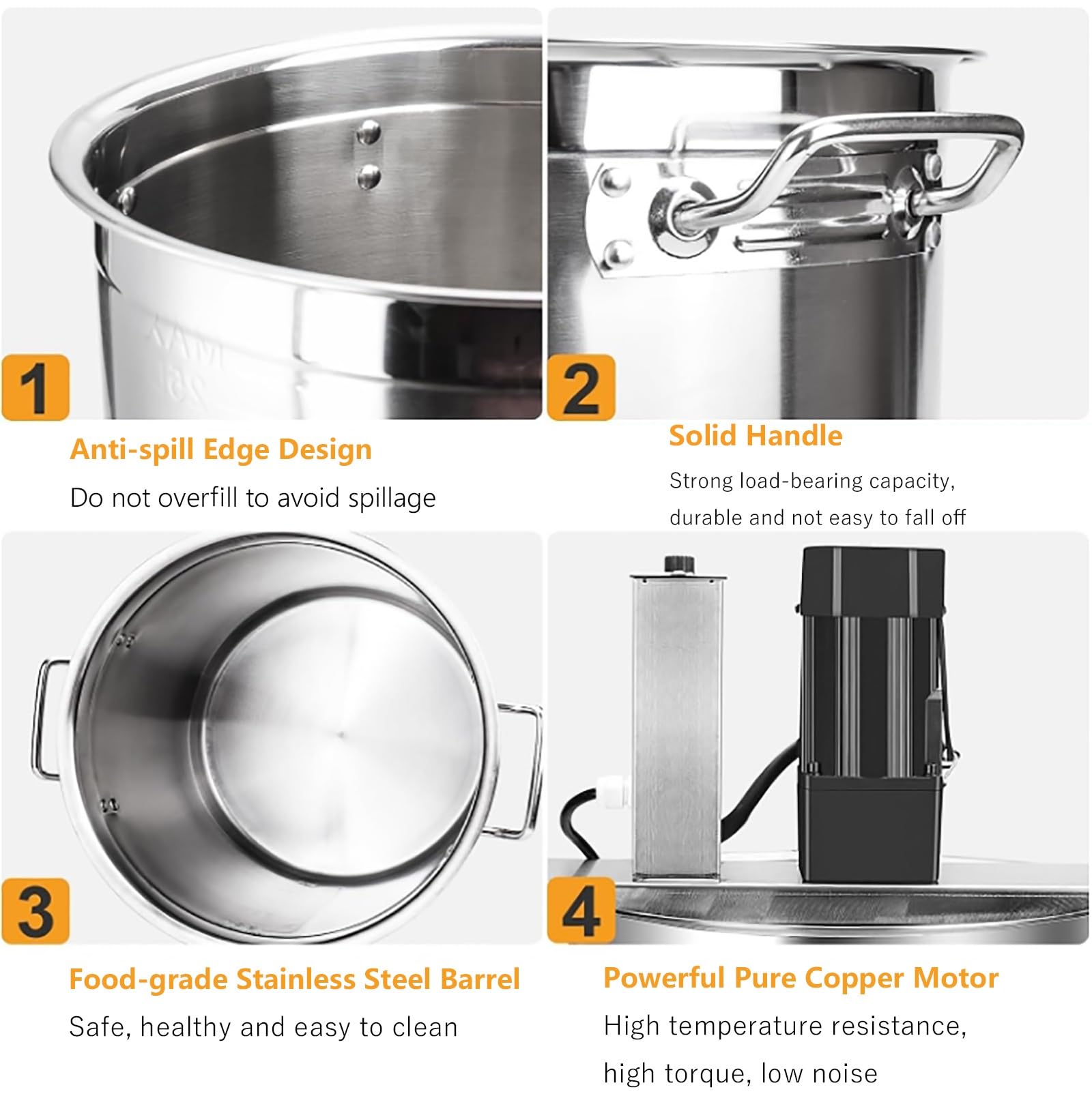 Frullatore a Immersione, Robot da Cucina Professionale per Uso intensivo, Acciaio Inox 304, mescolatore Multiuso per Salse, zuppe e fritture