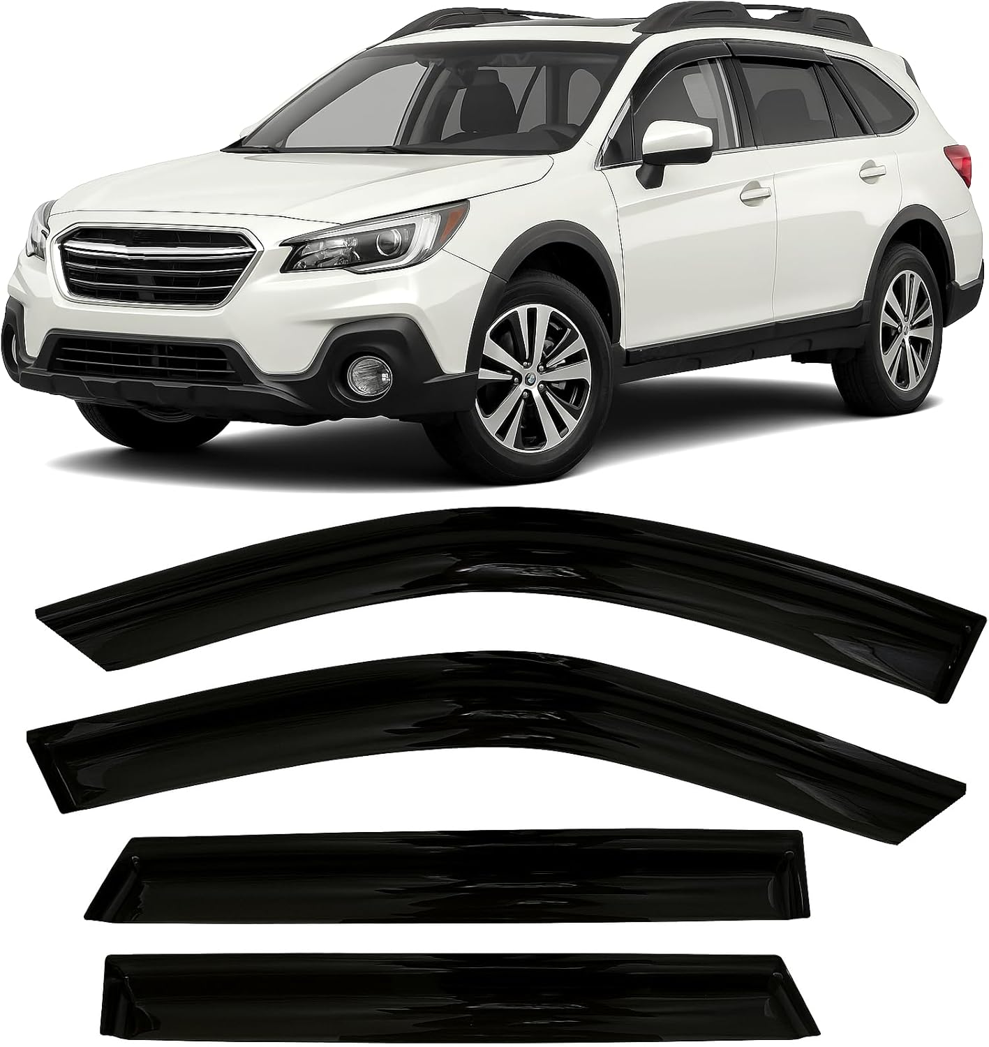 Tape-On Side Window Visor Deflectors for Subaru Outback