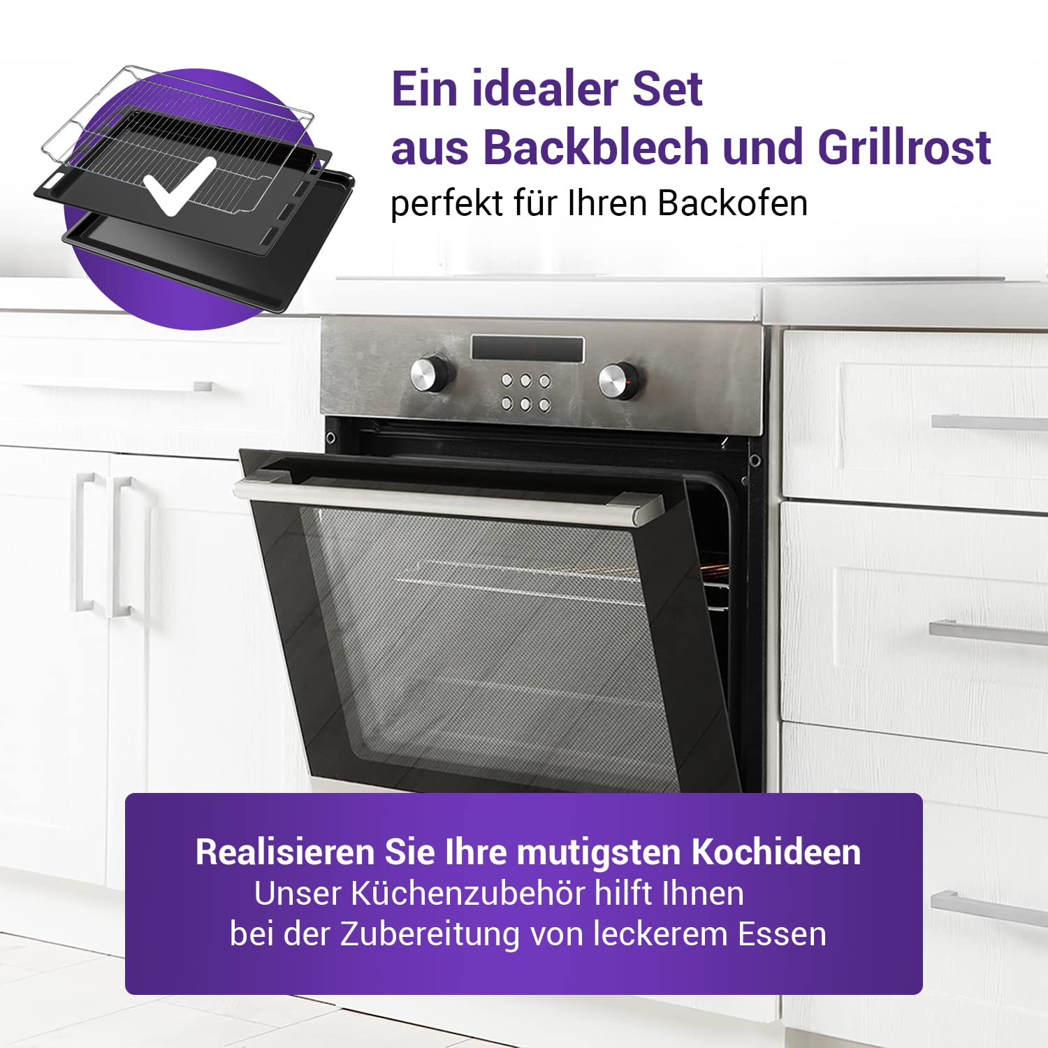 Viоks.pro Gitterrost für Backofen 465x375mm Ersatz für Bosch 00574876 HEZ334000 - Backofen Rost/Grillrost Edelstahl - Bosch Backofen Zubehör