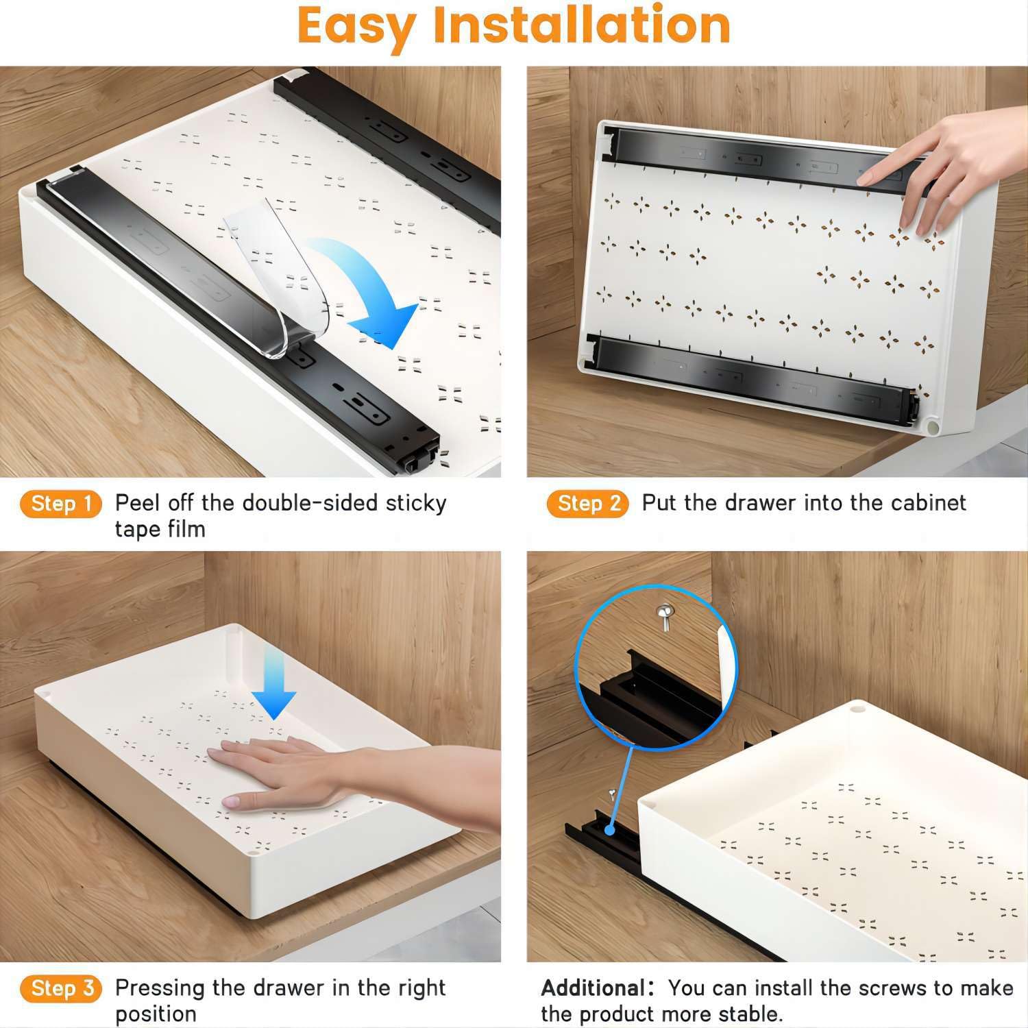 Zstar Cassetto estraibile da cucina, cassetto telescopico, organizer da cucina, armadietto da cucina, organizer per spezie, scaffale estraibile per cucina, dispensa e bagno, 13,5 W x 40 D x 5 cm
