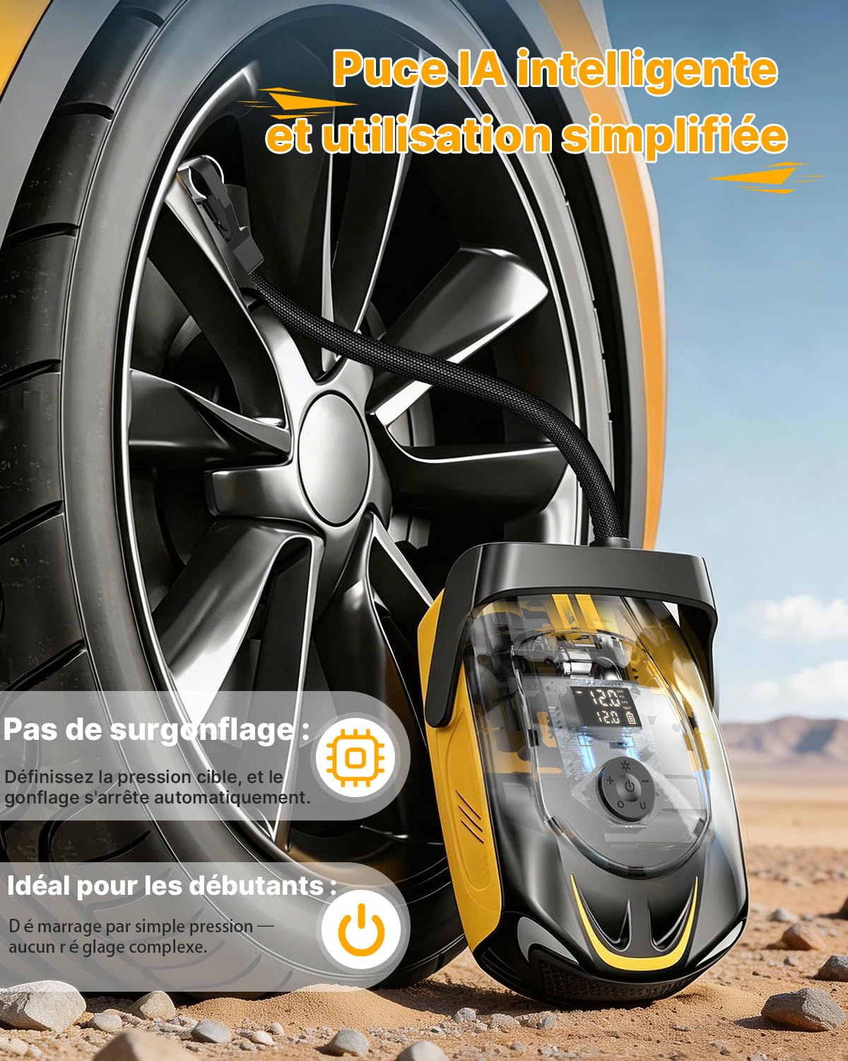 Pompe Sup Électrique 50 PSI Haute Pression, Gonfleur Paddle Rechargeable 14000mAh, Gonflage/Dégonflage Intelligent, avec Lumière LED, pour Planches de SUP, Kayaks, Motos, Ballons, Matelas Pneumatiques