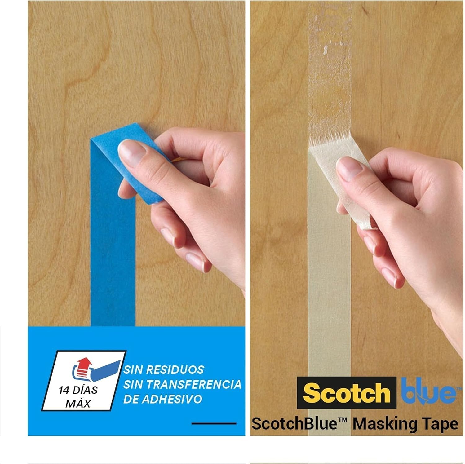 ScotchBlue Cinta de Enmascarar Multisuperficie, 3 Rollos (48 mm x 41 m) Cinta de Pintor Azul Scotch para Pintar y Decorar, Interior y Exterior, 100% PEFC