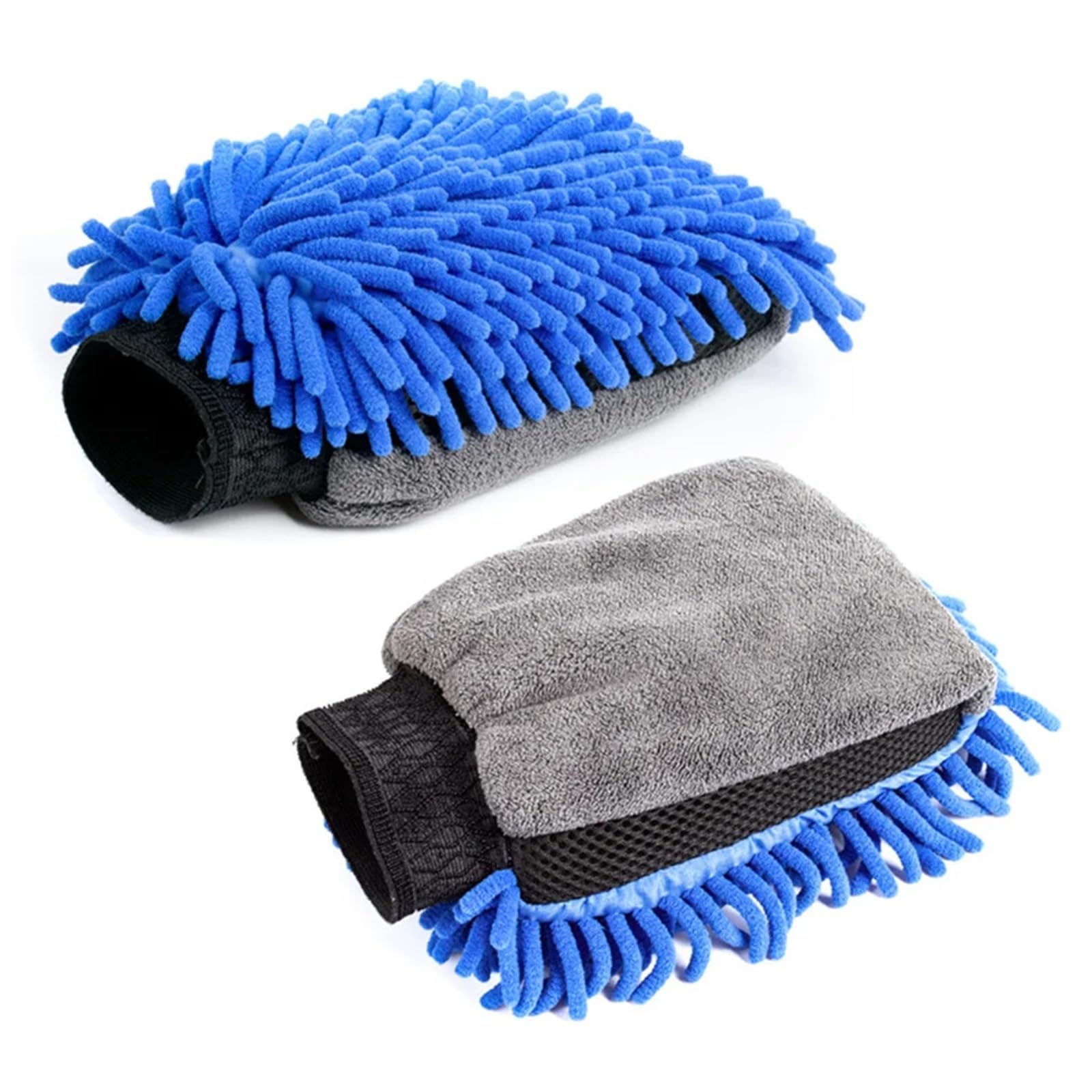 WWYYZAYC 1pc Microfiber Car Cleaning Mitt Waterproof Wash Glove Thick Anti-scratch Gloves Wax Detailing Brush Auto Care(Blue)