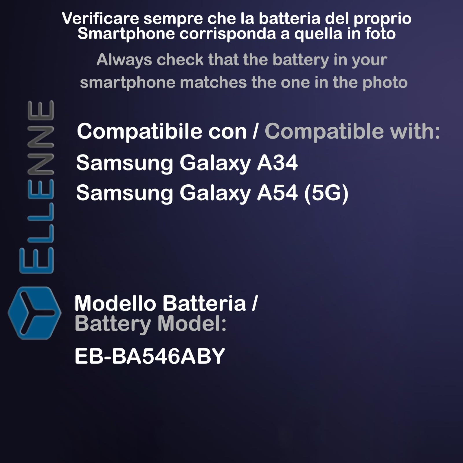 Batería compatible con Samsung Galaxy A34 / A54 (5G) / EB-BA546ABY 5000 mAh nueva con kit destornillador
