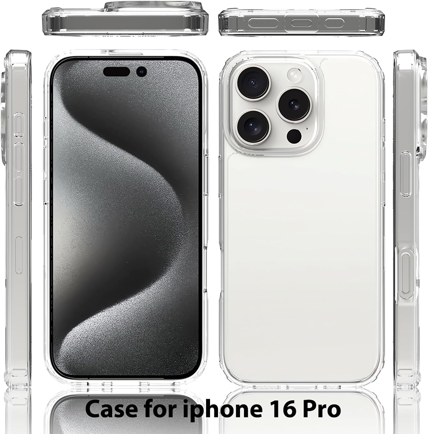 LAYJOY Compatible with iPhone 16 Pro Case, Silicone Soft TPU Bumper and Transparent Hard PC Case [Anti Yellowing] [Shockproof] [Anti-Scratch] Slim Phone Cover for iPhone 16 Pro 6.3-Inch-Clear - Image 7