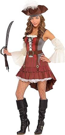 amscan Adults Womens Castaway Pirate Fancy Dress Costume