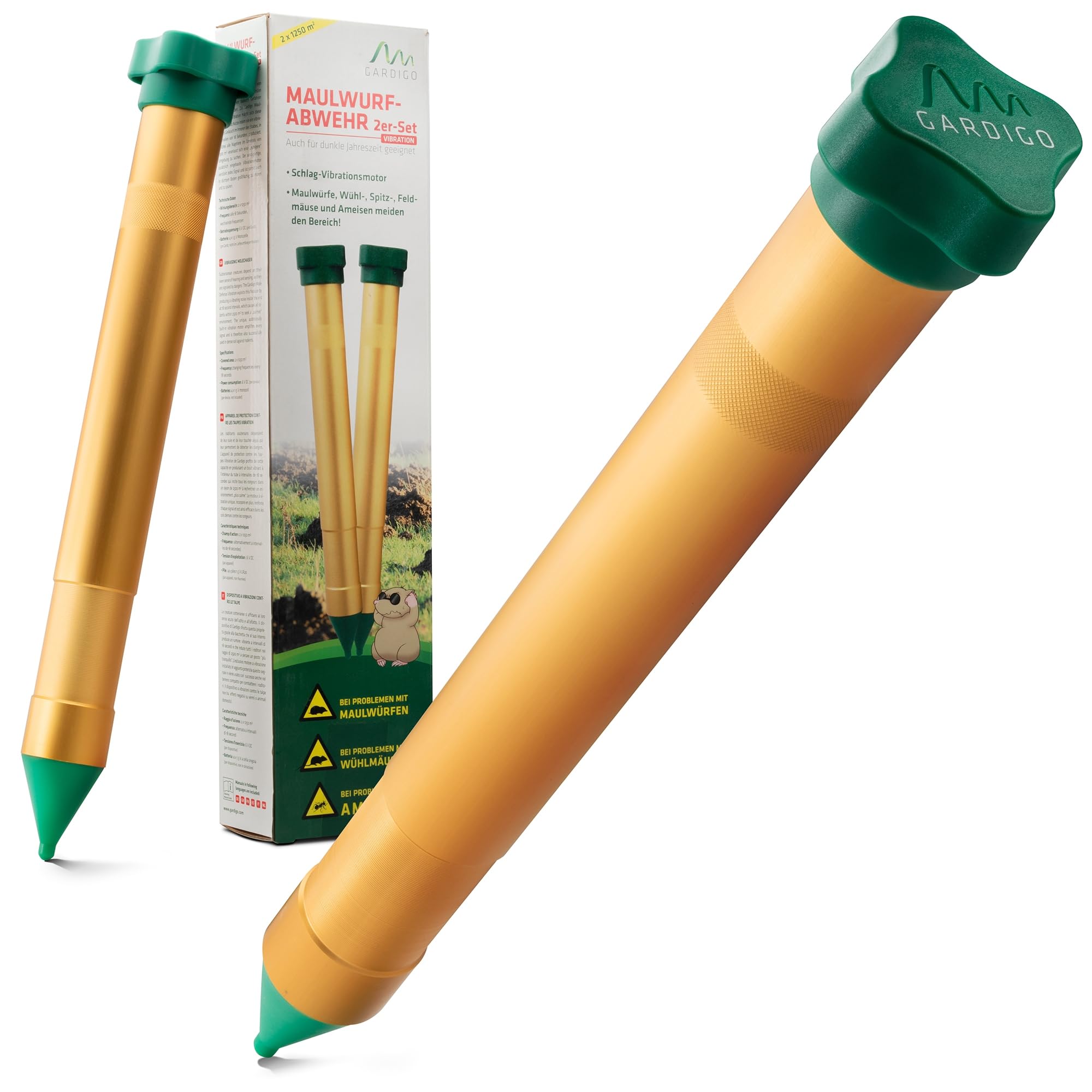 Gardigo Maulwurfschreck Ultraschall Maulwurfabwehr Wühltiervertreiber Schutz - Foto 10