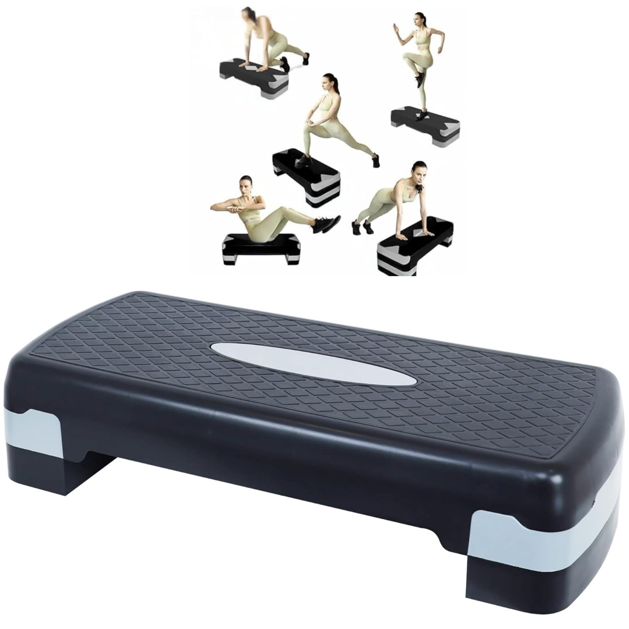 Steppbrett Fitness Aerobic Stepper Höhenverstellbar Step Bench Mit Stufen. Rutschfestes Trainingsgerät Für Büro Und Zuhause. Trainingsgeräte Für Zuhause