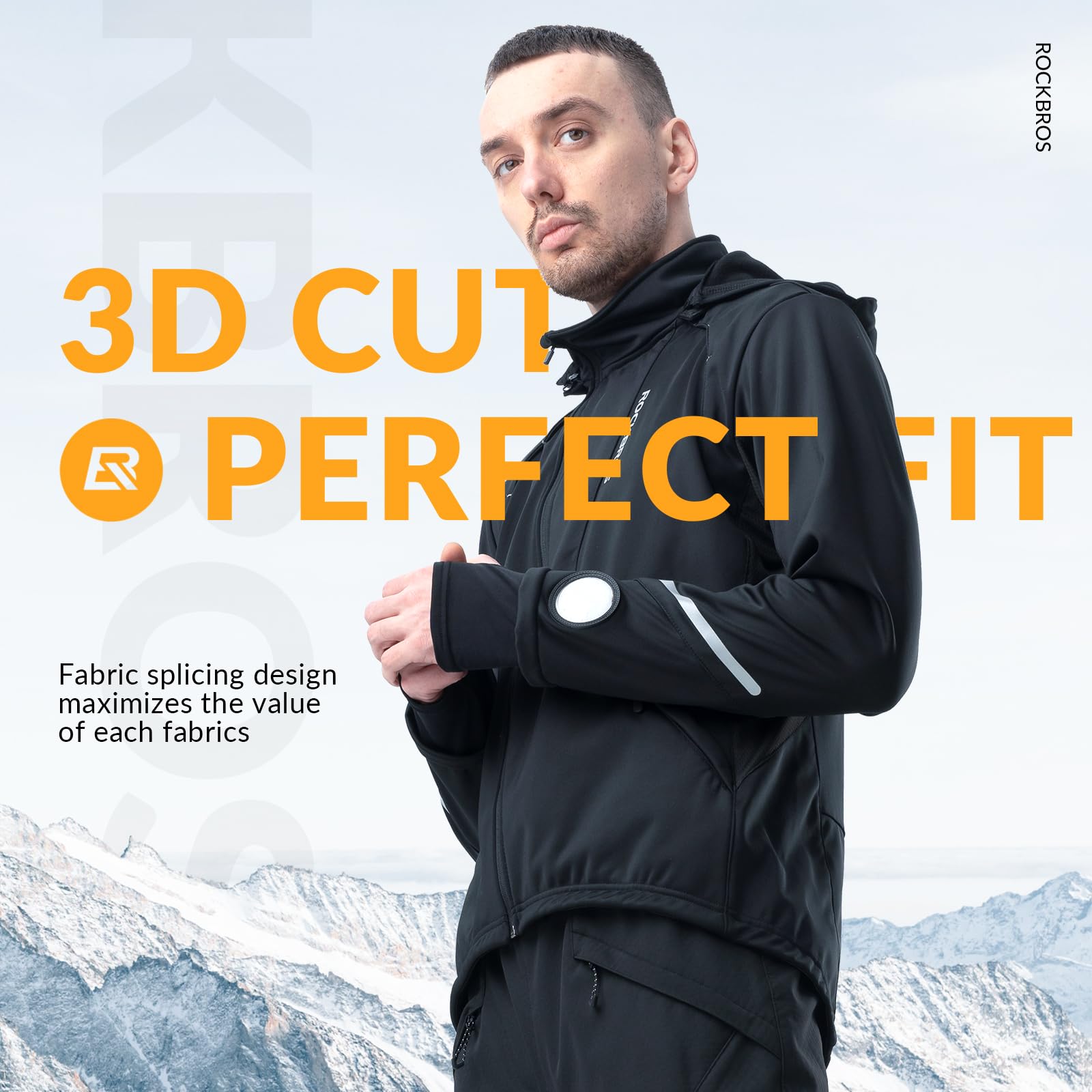 ROCKBROS Chaqueta Ciclismo Invierno a Prueba de Viento Polar Térmico para Hombre Chaqueta Bicicleta Transpirable Ropa para Deportes al Aire Libre