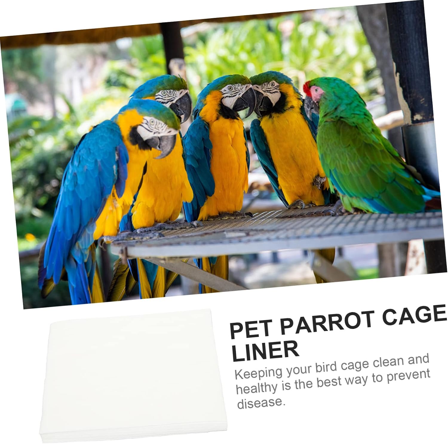 BESPORTBLE 100pcs Bird Cage Liner Pads Absorbent Parrot Urine Mats for -up for Bird and Parrot Cages
