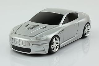 UrChoiceLtd® LexonTech Kabellose Maus in Autoform, AM geformt, mit Nano-USB-Empfänger, Cooles Gadget – Silber