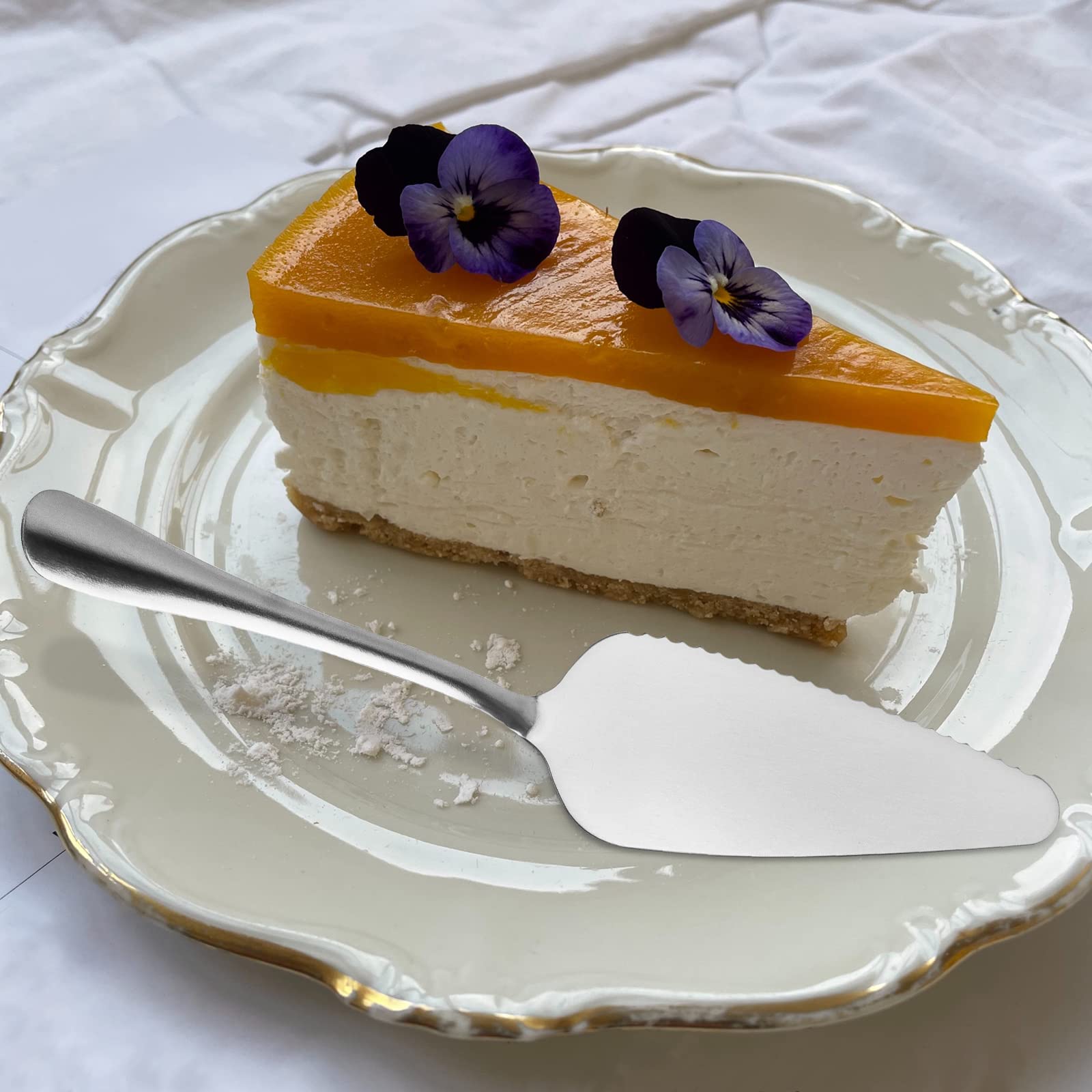 12 Paletta per Torte in Acciaio Inox, per torte, matrimoni, cucine, ristoranti, feste, formaggi, pizza, 23 x 4,7 cm