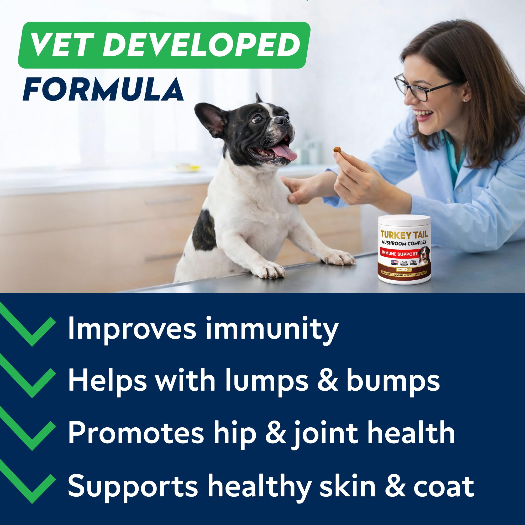 STRELLALAB Turkey Tail Mushroom Chews for Dogs - Fat Lumps & Bumps, Lipoma — Amazon image 2