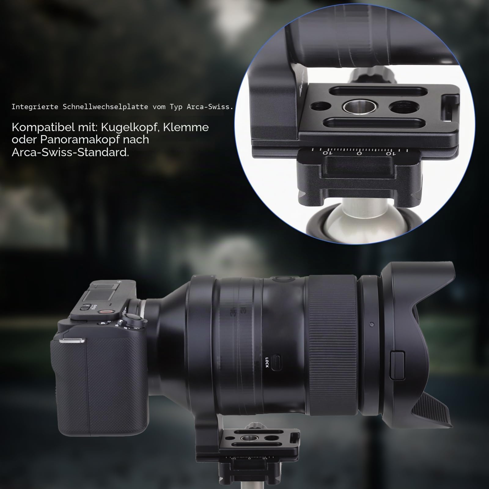 Haoge Objektivkragen für Tamron 35-150 mm F/2-2.8 Di III VXD A058 Objektivständer Basis Fuß Stativ Mount Ring, integrierte Arca-Typ-Schnellwechselplatte