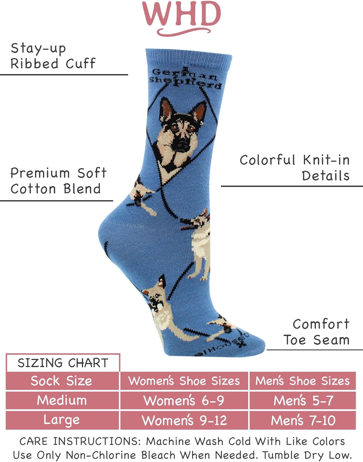 WHD German Shepherd Crew Socks for Women & Men | Gift for Dog Lovers, Cute Pet Socks - Image 4