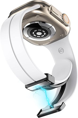 Miniatura 8 de Lamshaw Correa deportiva compatible con Garmin Forerunner 965, correa de repuesto de silicona suave con hebilla magnética compatible con Garmin