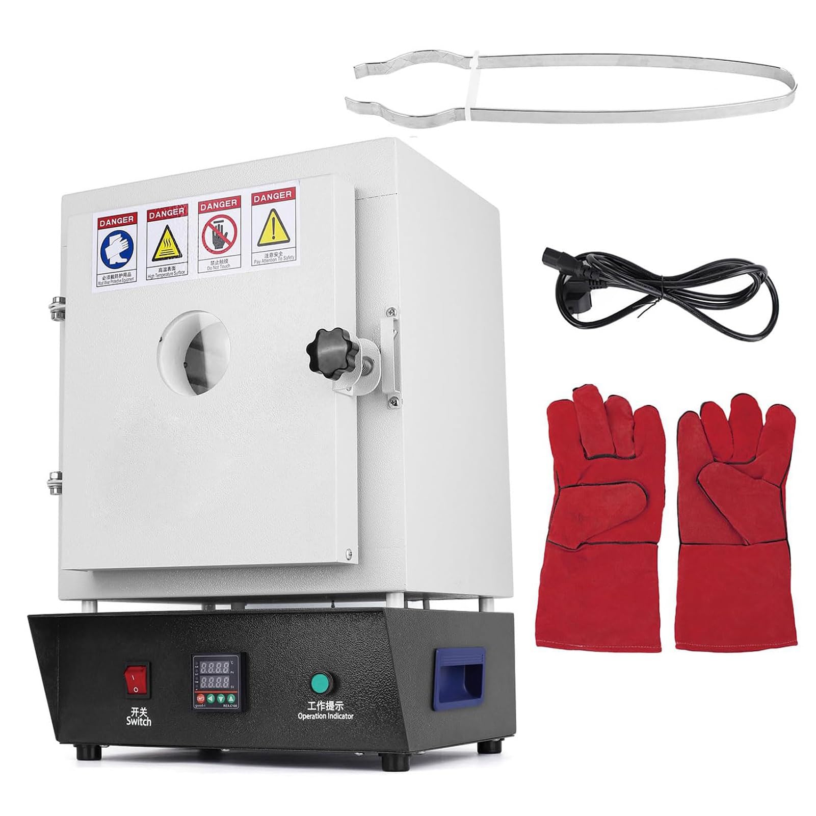 Forno per ceramica digitale 1500 W, forno elettrico per fusione di metalli con controllo PID, 2500 ° F (1150 ℃), riscaldamento su 3 lati per la creazione di gioielli, vetri di ceramica e progetti fai