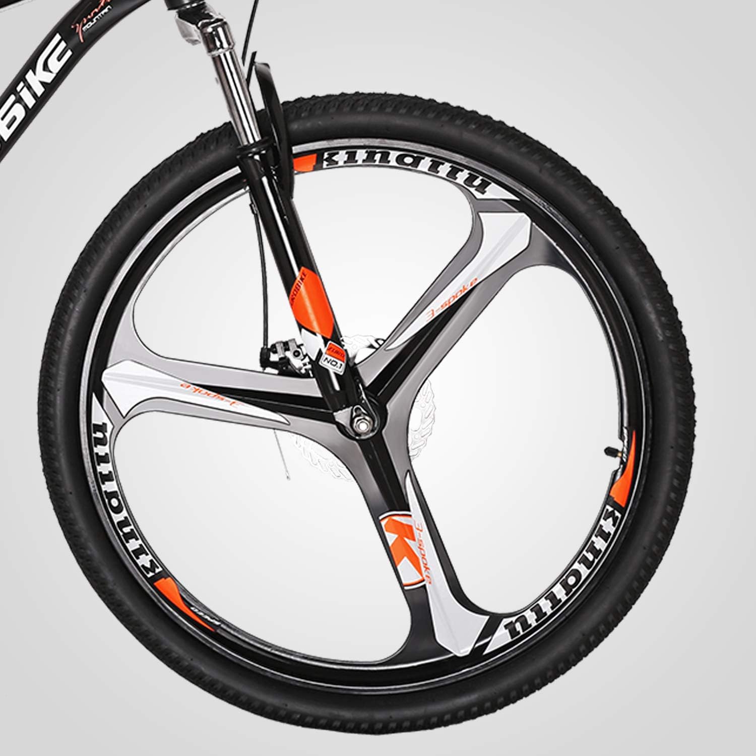 EUROBIKE YH-S7 Mountain Bike Full Suspension Frame 21 Speed Shifter 27.5 Inch 3-Spoke Mag Wheels Dual Disc Brakes Bikes for Men Orange (Mag Wheels)