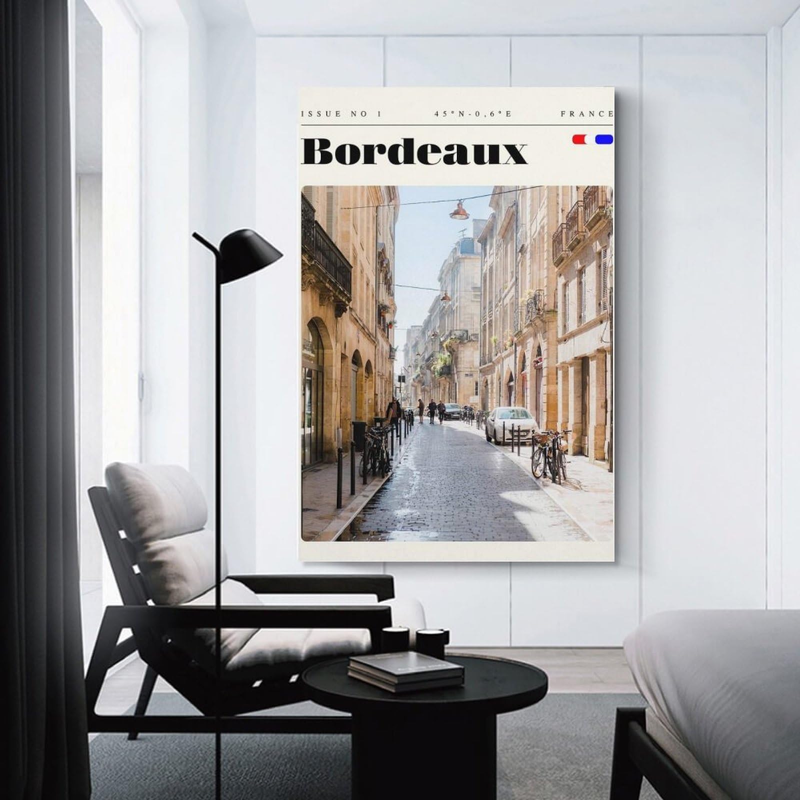 Junmoney Bordeaux France Travel Art Room Decor Wall Art, 24x36inch(60x90cm), for Hallway, Lounge Or Guest Room, Gift Idea for Housewarming And Birthdays