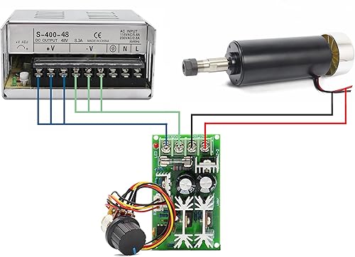 Miniatura 6 de RATTMMOTOR Motor de husillo CNC 500W ER11 500 vatios refrigerado por aire Motor de husillo 2.047 in DC 48V 12000RPM 600mN.m para DIY Mini CNC Router